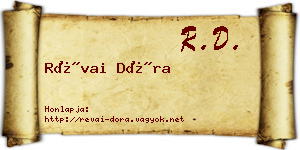 Révai Dóra névjegykártya